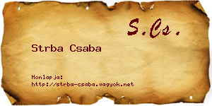 Strba Csaba névjegykártya